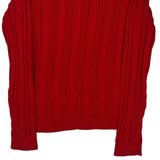 Ralph Lauren Cable Knit Sweater - Large Red Cotton
