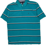 Tommy Hilfiger Striped Polo Shirt - XL Blue Cotton