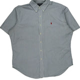 Ralph Lauren Striped Short Sleeve Shirt - XL Blue Cotton