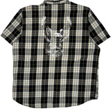 Motorcycles Harley Davidson Checked Short Sleeve Shirt - 2XL Black Cotton