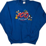 100 Years Of Magic Disney Graphic Long Sleeve T-Shirt - XL Blue Cotton