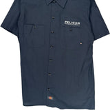 Pelican Brewing Company Dickies Short Sleeve Shirt - Medium Navy Polyester Blend