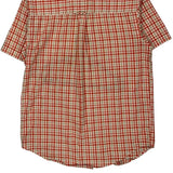 Chaps Ralph Lauren Checked Short Sleeve Shirt - Medium White Cotton Blend