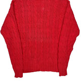 Polo By Ralph Lauren Cable Knit Sweater - Large Red Cotton