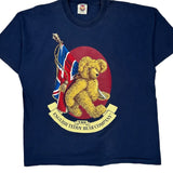 Single Stitch Unbranded Graphic T-Shirt - Large Navy Cotton