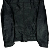 Tommy Hilfiger Sherpa Collared Leather Jacket - Medium Black Leather