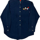 Mickey Mouse And Friends Embroidery Mickey Unlimited Cartoon Shirt - Medium Navy Cotton