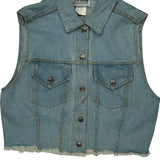 Mickey Cartoon Denim Vest - Small Blue Denim