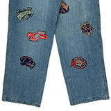 Various City Patches Unbranded Hip Hop Jeans - 38W 34L Blue Cotton