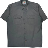 Dickies Short Sleeve Shirt - XL Gray Polyester Blend