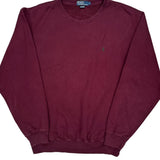 Polo By Ralph Lauren Sweatshirt - Large Burgundy Cotton Blend