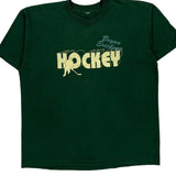 Single Stitch Hockey Unbranded Graphic T-Shirt - Large Green Cotton