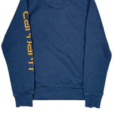 Carhartt Spellout Hoodie - XS Blue Cotton