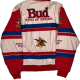 Budweiser Racing Extreme Nascar Varsity Jacket - Large Blue Cotton