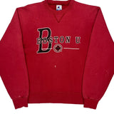 Boston U. Champion College Sweatshirt - Large Red Cotton