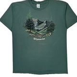 Single Stitch Wyoming Alore Graphic T-Shirt - XL Green Cotton