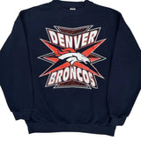 Denver Broncos Logo Athletics Football Sweatshirt - Large Navy Cotton
