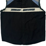 Genuine Motorclothes Harley Davidson Spellout Vest - 2XL Blue Cotton