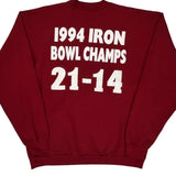 Made In USA Tee Jays 1994 Iron Bowl Champs Sweatshirt - 2XL Red Polyester Blend