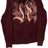 Nike Zip Up - XL Burgundy Cotton Blend