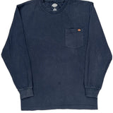 Dickies Long Sleeve T-Shirt - Large Navy Cotton