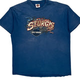 Sturgis Black Hills Rally 2009 Harley Davidson Graphic T-Shirt - XL Blue Cotton