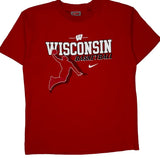 Wisconsin Basketball Nike College T-Shirt - Large Red Cotton