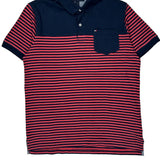 Tommy Hilfiger Striped Polo Shirt - Large Navy Cotton
