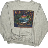 North Shore Brewing Co. Crazy Shirts Graphic Sweatshirt - Large Grey Cotton