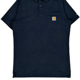 Carhartt Polo Shirt - Medium Navy Cotton