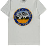 Single Stitch University Of California San Diego Screen Stars College T-Shirt - Medium White Cotton Blend