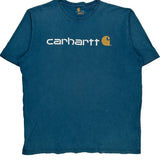 Carhartt Spellout T-Shirt - XL Blue Cotton
