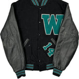North Woodstock Thunder Unbranded College Varsity Jacket - Medium Black Wool Blend