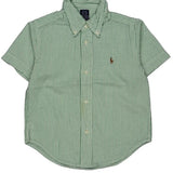 Age 1.5 Ralph Lauren Striped Short Sleeve Shirt - 2XS Green Cotton