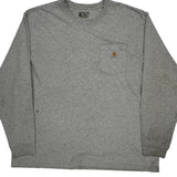 Carhartt Long Sleeve T-Shirt - 2XL Grey Cotton