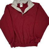 Tultex Blank 1/4 Zip - Large Red Cotton Blend