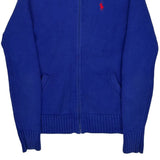 Ralph Lauren Sport Full Zip Sweater - Small Blue Cotton