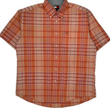 Tommy Hilfiger Checked Short Sleeve Shirt - Large Orange Cotton