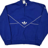 Adidas 1/4 Zip - XL Blue Cotton