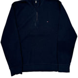 Tommy Hilfiger 1/4 Zip - Large Navy Cotton