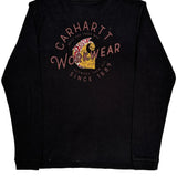 Workwear Carhartt Long Sleeve T-Shirt - Small Black Cotton