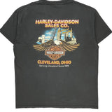Cleveland, Ohio Harley Davidson Graphic T-Shirt - 2XL Black Cotton