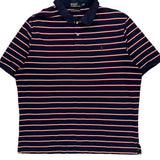 Polo By Ralph Lauren Striped Polo Shirt - XL Navy Cotton