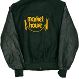 Made In USA Holloway College Varsity Jacket - Large Green Wool Blend