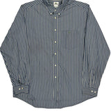 Lacoste Striped Shirt - Large Blue Cotton