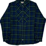 Barbour Checked Flannel Shirt - Large Blue Cotton