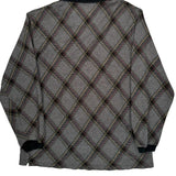 Chaps Ralph Lauren Checked Sweater - Large Gray Cotton Blend