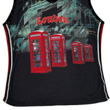 London Theme Disney Graphic Tank Top - XL Black Cotton Blend