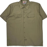 Dickies Short Sleeve Shirt - XL Khaki Polyester Blend
