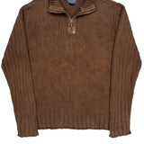 Polo By Ralph Lauren 1/4 Zip - XL Brown Cotton
